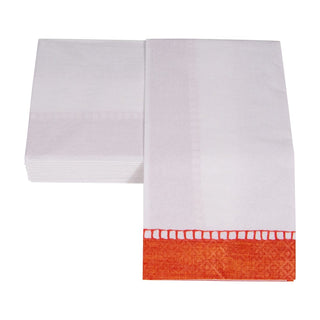 Caspari Linen Coral Guest Towel 7653G