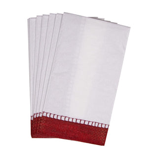 Caspari Linen Red Guest Towel 7655G