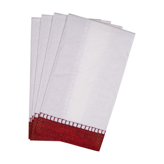 Caspari Linen Red Guest Towel 7655G