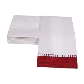 Caspari Linen Red Guest Towel 7655G