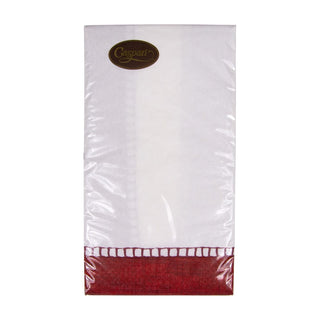 Caspari Linen Red Guest Towel 7655G