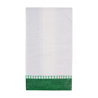 Caspari Linen Border Emerald Guest Towel 7656G