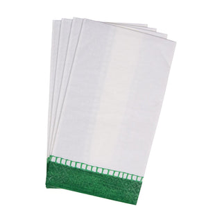 Caspari Linen Border Emerald Guest Towel 7656G