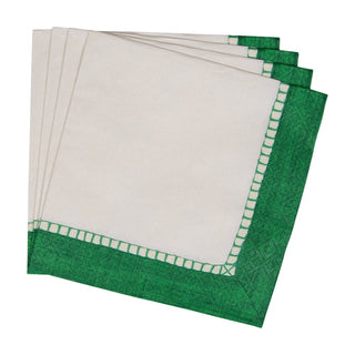 Caspari Linen Border Emerald Napkin Luncheon 7656L