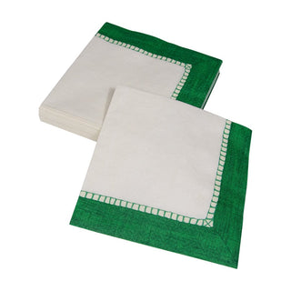 Caspari Linen Border Emerald Napkin Luncheon 7656L