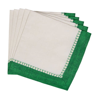 Caspari Linen Border Emerald Napkin Luncheon 7656L
