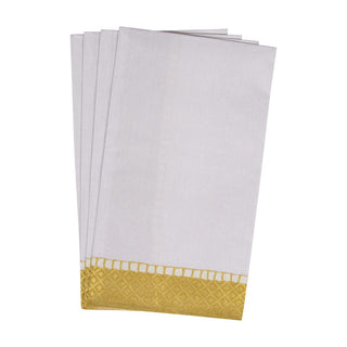 Caspari Linen Border Gold Guest Towel 7657G