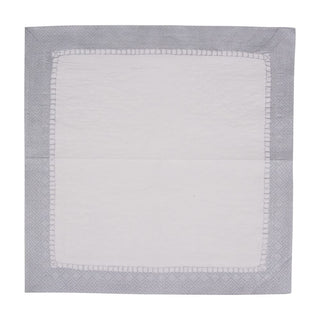 Caspari Linen Border Silver Napkin Cocktail 7658C