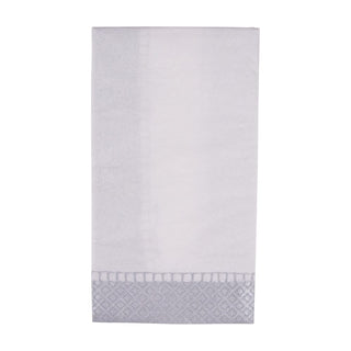 Caspari Linen Border Silver Guest Towel 7658G