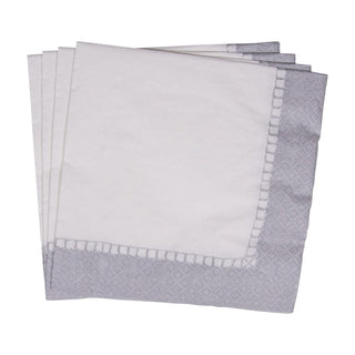 Caspari Linen Border Silver Napkin Luncheon 7658L
