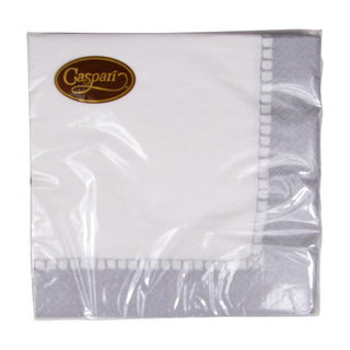 Caspari Linen Border Silver Napkin Luncheon 7658L