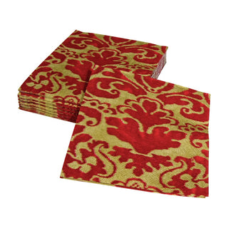 Caspari Palazzo Red Napkin Cocktail 7962C
