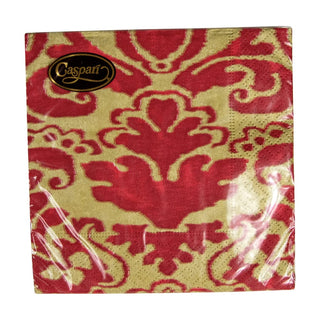 Caspari Palazzo Red Napkin Cocktail 7962C