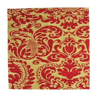 Caspari Palazzo Red Napkin Cocktail 7962C