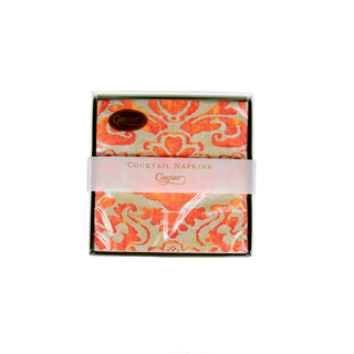 Palazzo Paper Cocktail Napkins in Coral - 40 Per Box