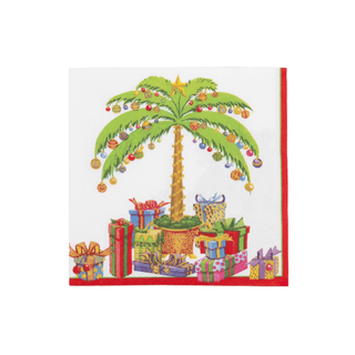 Caspari Deck The Palm Pearl Cocktail Napkins - includes 20 per package 8030C
