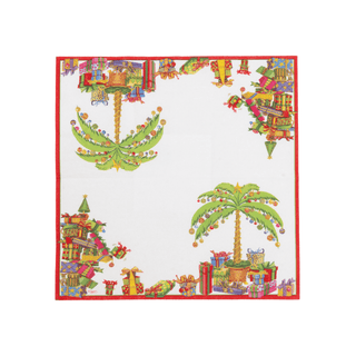Caspari Deck The Palm Pearl Cocktail Napkins - includes 20 per package 8030C