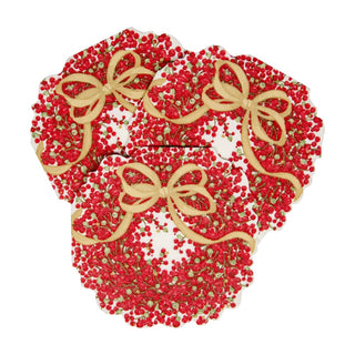 Caspari Pepperberry Die-Cut Napkins - 15 Per Pckage 8071LGDC
