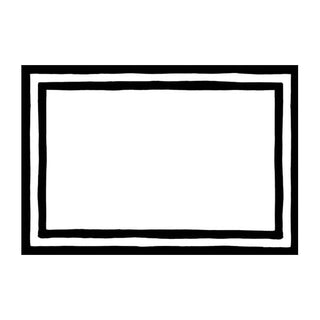 Caspari Stripe Border Black Foil Place Card Gallery 8 In 80947P