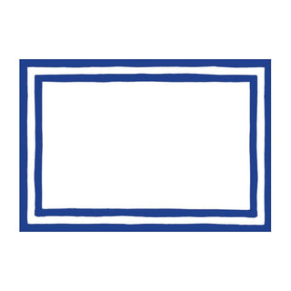 Caspari Stripe Border Blue Foil Place Card Gallery 8 In 80948P