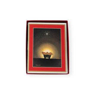 Caspari Star and Creche Boxed Christmas Cards - 16 Cards & 16 Envelopes 81204