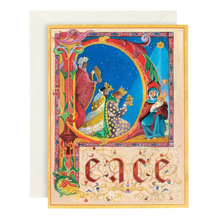 Caspari Peace Illumination Large Boxed Christmas Cards - 16 Cards & 16 Envelopes 81316