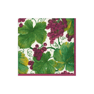 Caspari Vineyard Bordeaux Cocktail Napkins - includes 12 Cocktail Napkins 8212C