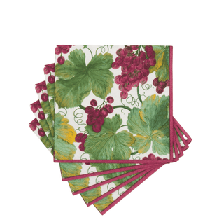 Caspari Vineyard Bordeaux Cocktail Napkins - includes 20 Cocktail Napkins 8212C