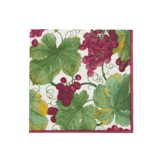 Caspari Vineyard Bordeaux Cocktail Napkins - includes 20 Cocktail Napkins 8212C