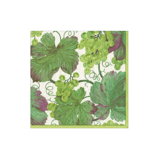 Caspari Vineyard Blanc Cocktail Napkins - includes 12 Cocktail Napkins 8213C