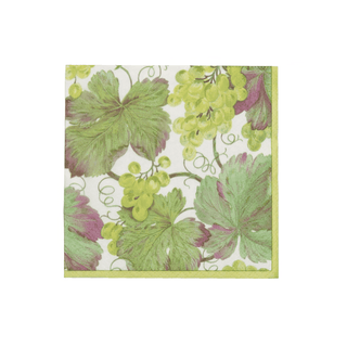 Caspari Vineyard Blanc Cocktail Napkins - includes 12 Cocktail Napkins 8213C