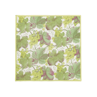 Caspari Vineyard Blanc Cocktail Napkins - includes 12 Cocktail Napkins 8213C