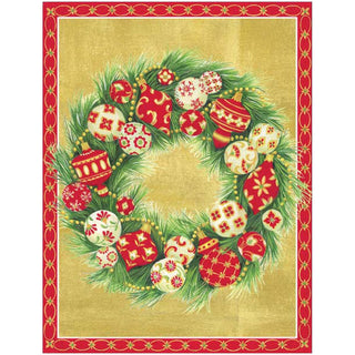 Caspari Ornament Wreath Classic Boxed Christmas Cards - includes 15 cards & envelopes 82211