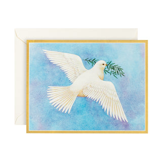 Caspari Dove with Olive Branch Classic Boxed Christmas Cards - includes 15 cards & envelopes 82240
