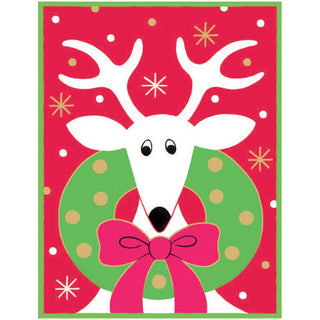 Caspari Deer with Wreath Classic Boxed Christmas Cards - includes 15 cards & envelopes 83242