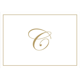 Caspari Gold Embossed Initial Note Initial Notes 8 In Embossed 83632.C