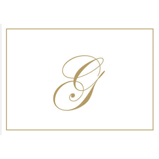Caspari Gold Embossed Initial Note Initial Notes 8 In Embossed 83632.G