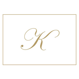 Caspari Gold Embossed Initial Note Initial Notes 8 In Embossed 83632.K