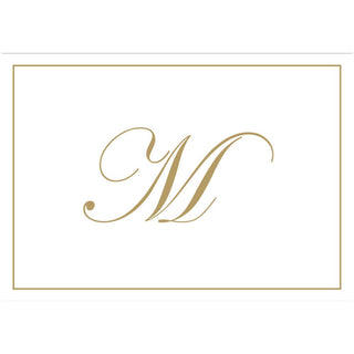 Caspari Gold Embossed Initial Note Initial Notes 8 In Embossed 83632.M