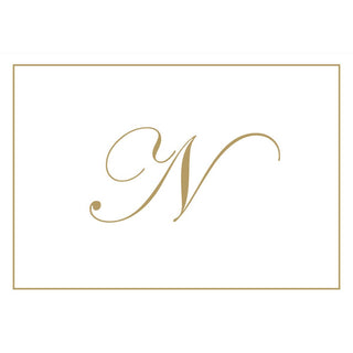 Caspari Gold Embossed Initial Note Initial Notes 8 In Embossed 83632.N