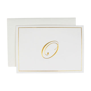 Caspari Gold Embossed Initial Note Initial Notes 8 In Embossed 83632.O