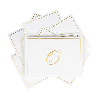 Caspari Gold Embossed Initial Note Initial Notes 8 In Embossed 83632.O