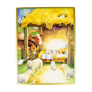 Caspari Manger Scene Boxed Christmas Cards - 15 Christmas Cards & 15 Envelopes 84201