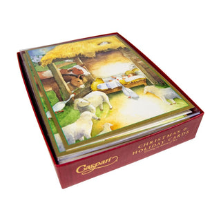 Caspari Manger Scene Boxed Christmas Cards - 15 Christmas Cards & 15 Envelopes 84201