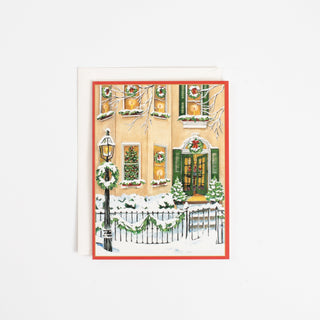 Caspari Christmas Townhouse Classic Boxed Christmas Cards - includes 15 cards & envelopes 84222