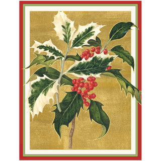 Caspari Holly Classic Boxed Christmas Cards - includes 15 cards & envelopes 84228
