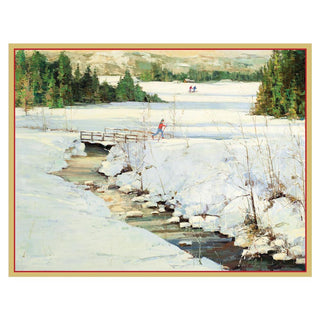 Caspari Snowy River Large Boxed Christmas Cards - 16 Cards & 16 Envelopes 84312
