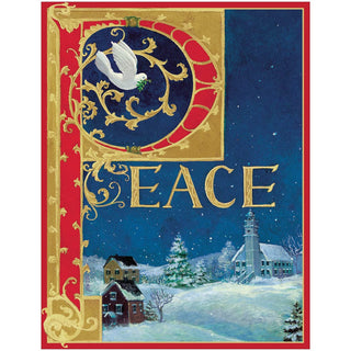 Caspari Peace Large Boxed Christmas Cards - includes 15 cards & envelopes 84317