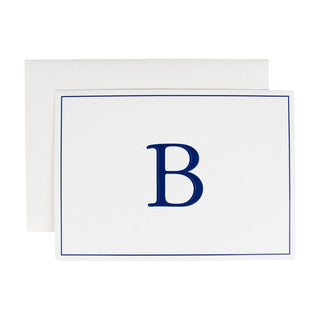 Caspari Navy Embossed Initial Note Initial Notes 8 In Embossed 84600.B