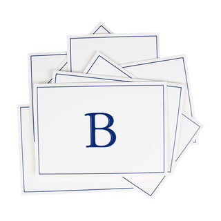 Caspari Navy Embossed Initial Note Initial Notes 8 In Embossed 84600.B